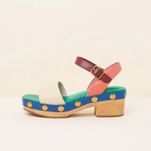Charlotte Stone Multicolor Sandals with Gold Details